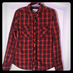 Justice Girls Button Up Shirt Top